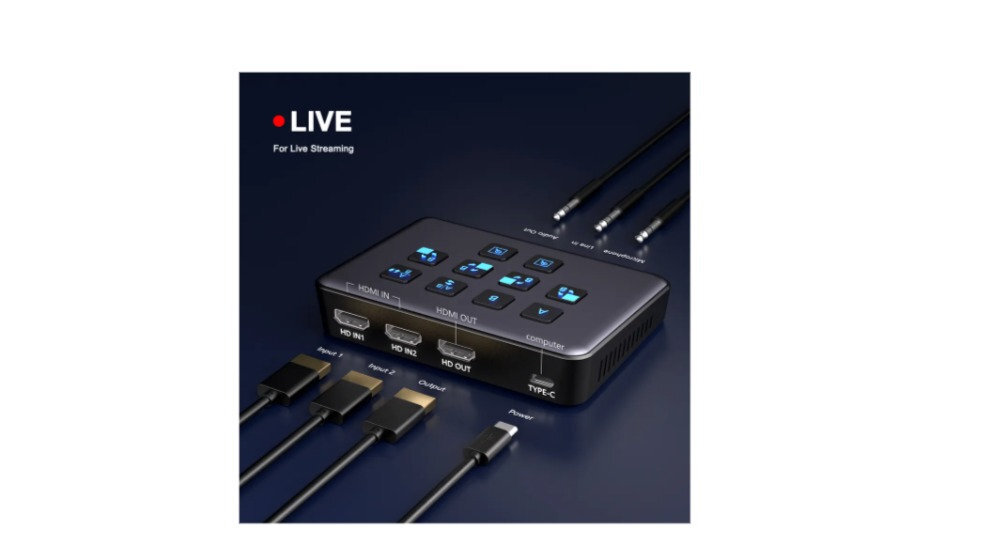 Videocast 2 Channel Hdmi Usb 3.0 Video Capture Card Device With Loop Out Mixer - Color: Grey