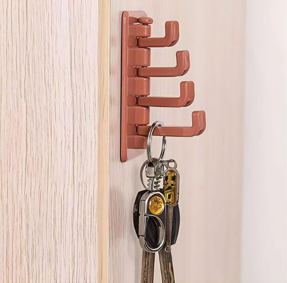 Plastic Adhesive Wall Hook Rotating Hanger Hook - Durable Plastic, Different Sizes Available | Easy Manual Installation, Versatile For Home & Commercial Use