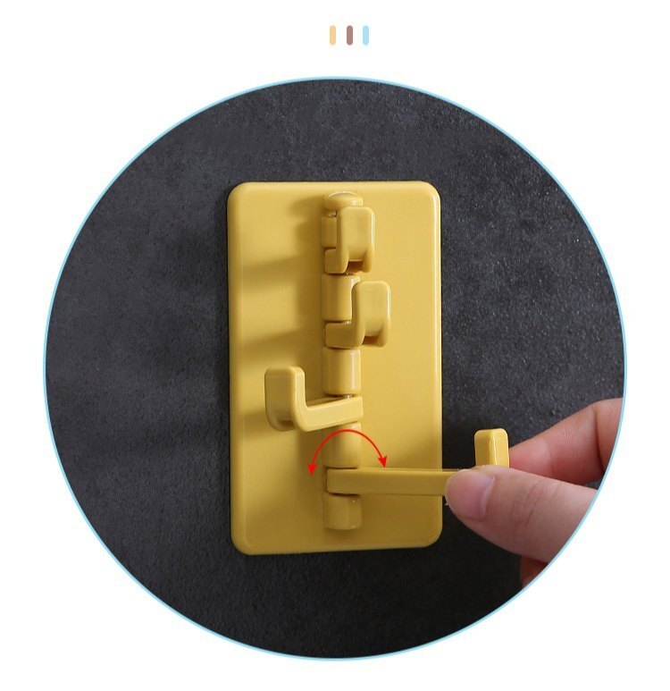 Plastic Adhesive Wall Hook Rotating Hanger Hook - Durable Plastic, Different Sizes Available | Easy Manual Installation, Versatile For Home & Commercial Use