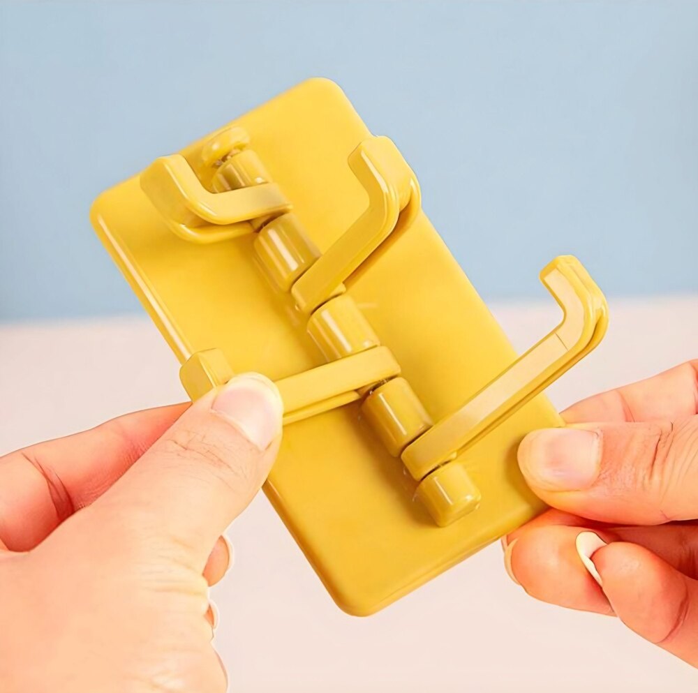 Plastic Adhesive Wall Hook Rotating Hanger Hook - Durable Plastic, Different Sizes Available | Easy Manual Installation, Versatile For Home & Commercial Use