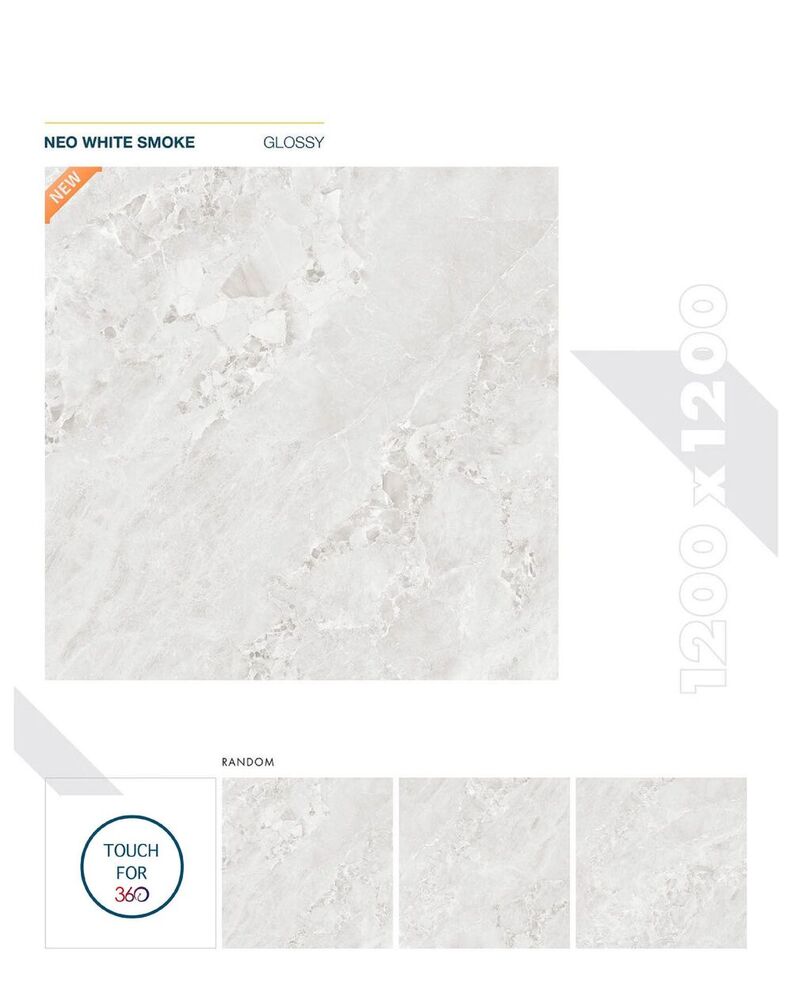Marble look porcelain tiles