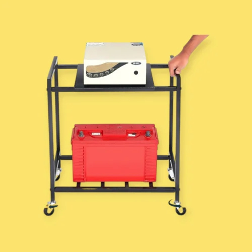 Metal Inverter Battery Trolley - Size: Standard
