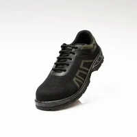 Lightweight Safety Shoes - Leather Upper, All Sizes Available, Black | Rubber Insole, Pu Outsole, Lace Style For Men