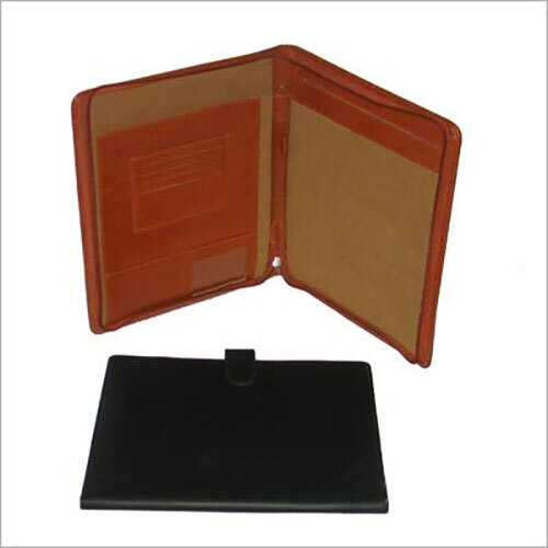 Leather Event Folder - Color: Black And Brown