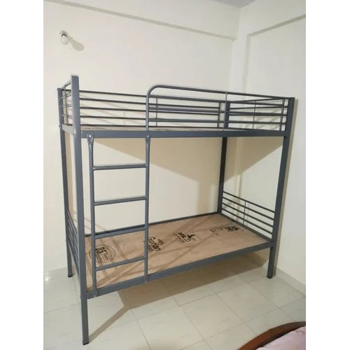 Ms Bunk Bed - Mild Steel, Standard Size, Black Color, Polished Finish | Modern Indoor Furniture For Home & Hostel Use
