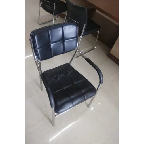 Mesh Office Chair - Leather, Mid Back, 18-19 Inches Seating Height, Black Color, 5 Wheels | Eco-friendly, Durable, Polished Finish, Fixed Arms