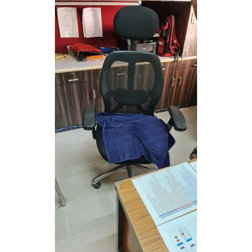Mesh Office Chair - Leather, Mid Back, 18-19 Inches Seating Height, Black Color, 5 Wheels | Eco-friendly, Durable, Polished Finish, Fixed Arms