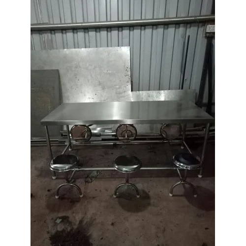 6 Seater Canteen Table - Color: Silver