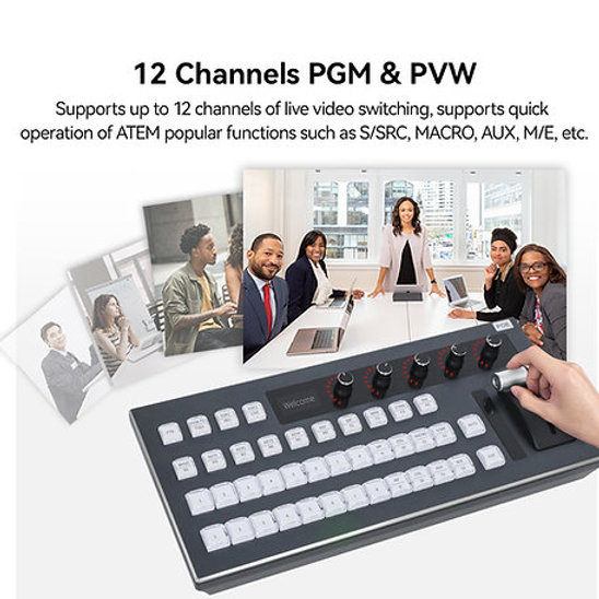 Videocast Atem Switcher, Obs & Vmix Controller - Color: Black
