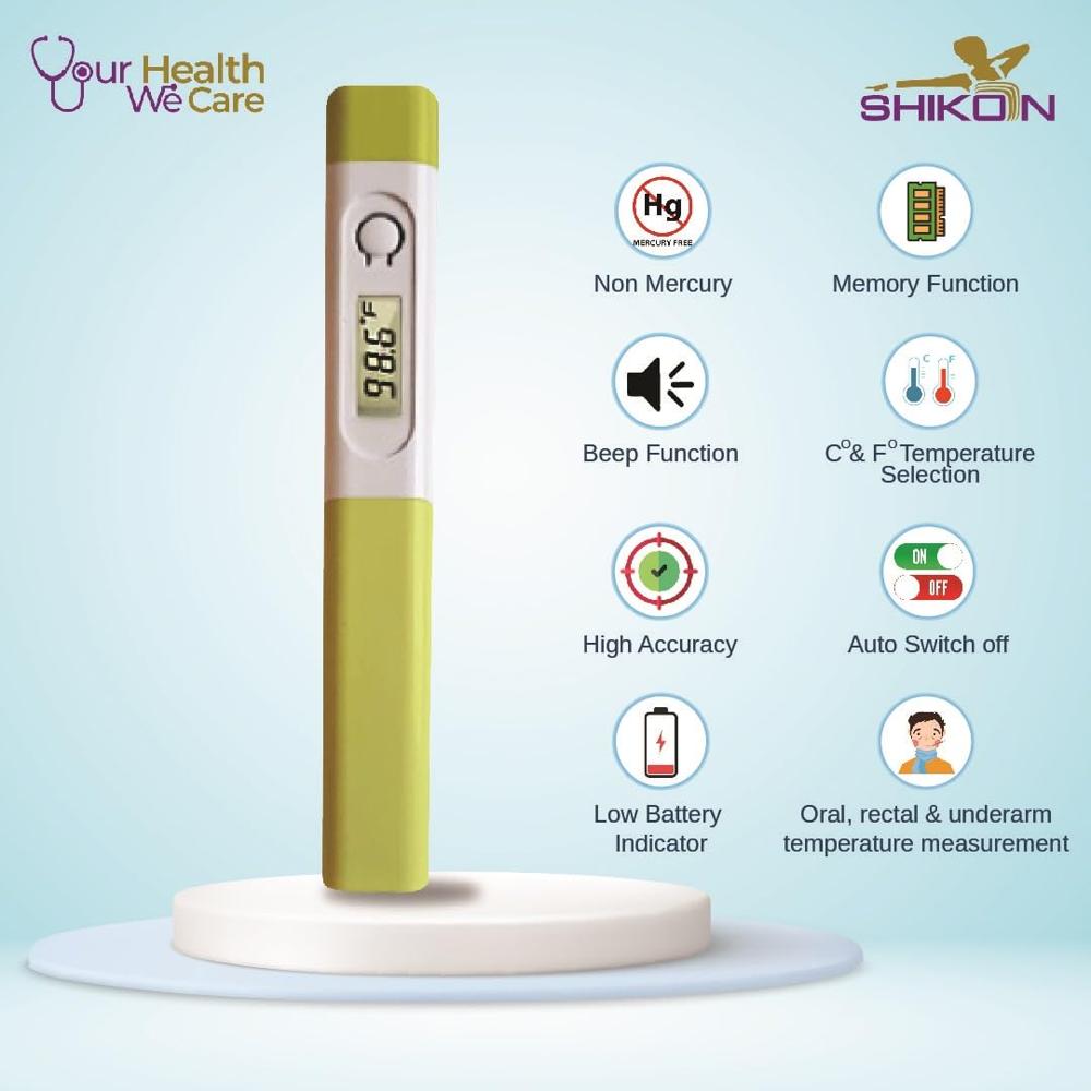 Digital Pen Style Thermometer - Plastic, 90.0â°f ~ 109.9â°f Temperature Range | Quick & Accurate Readings, Dual Display In Fahrenheit & Celsius