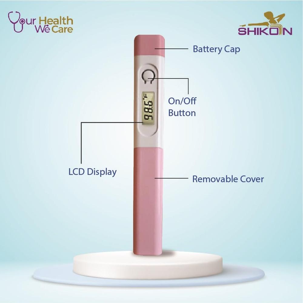 Digital Pen Style Thermometer - Plastic, 90.0â°f ~ 109.9â°f Temperature Range | Quick & Accurate Readings, Dual Display In Fahrenheit & Celsius