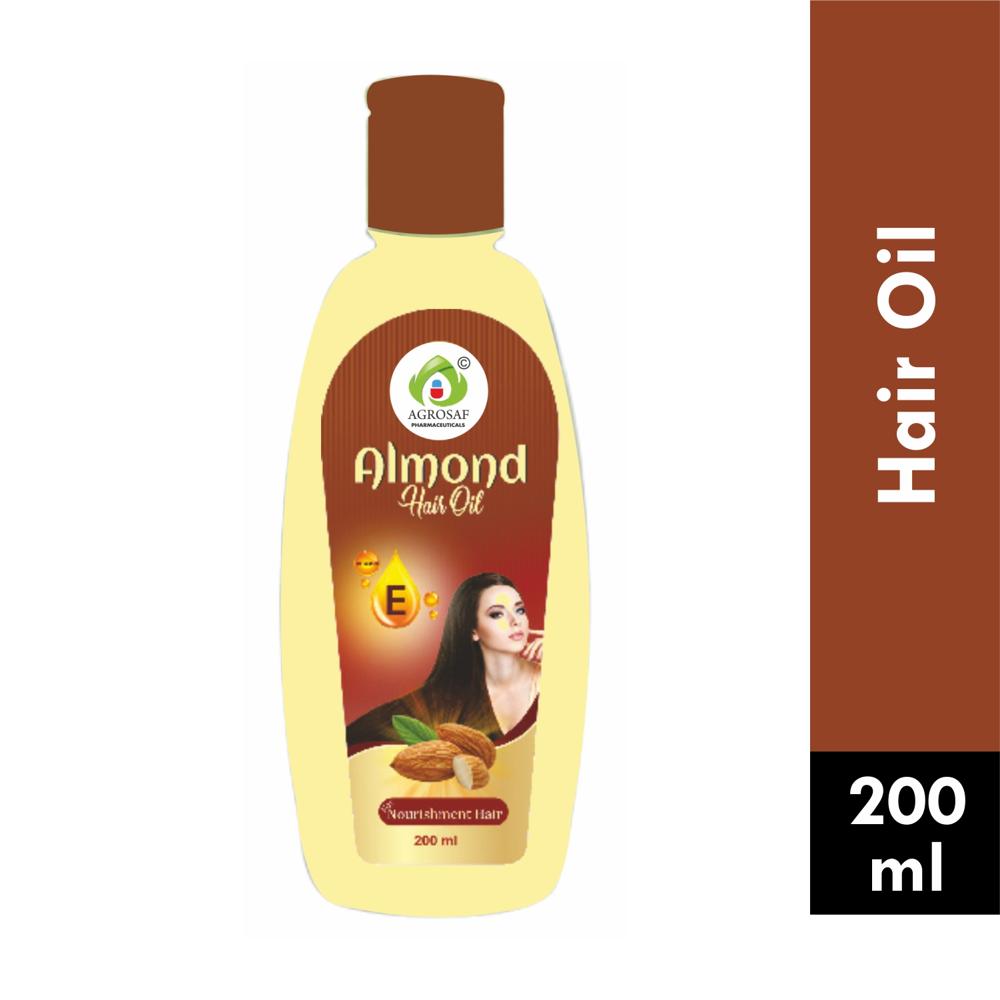 AGROSAF ALMOND HAIR OIL -  Light Liquid Paraffin, Jojoba Oil Refined, Iso Propyl Myristate