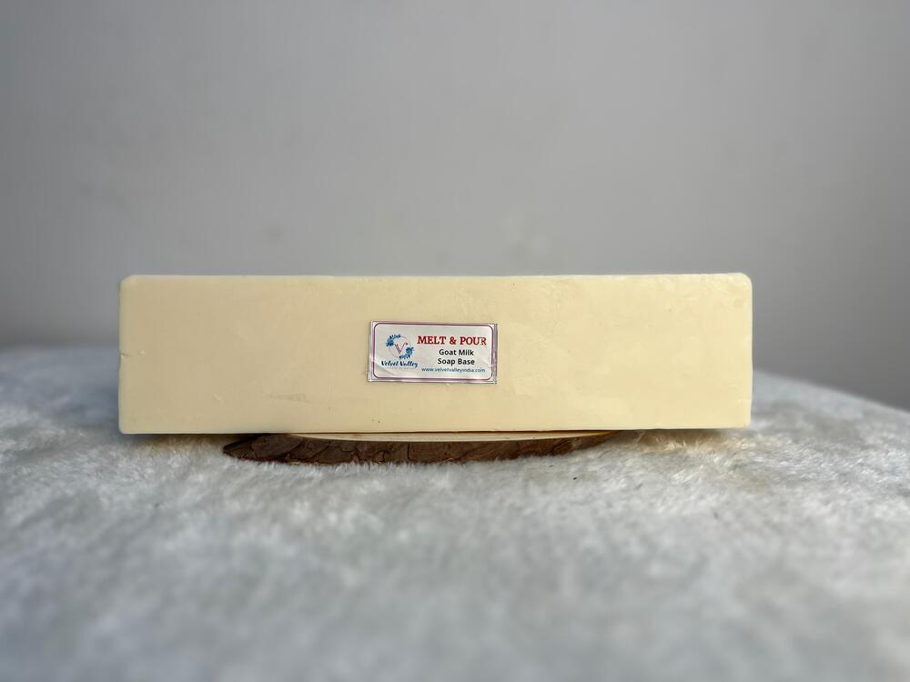 Goat Milk Soap Base - 10x5x2 cm, Off-White Rectangular Block | Organic Cold Process Oils, Natural Emollients, Herbal Infusions, 2-Year Shelf Life