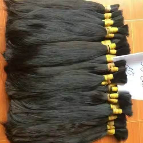 Indian Human Raw Bulk Hair Natural Color Remy Hair Extension
