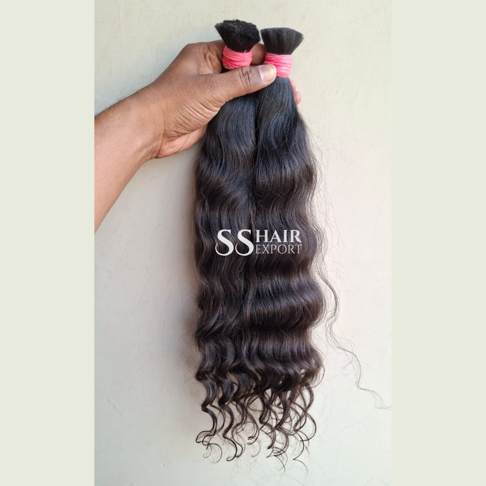 Indian Raw Bulk Hair Natural Color Remy Human Hair Extension