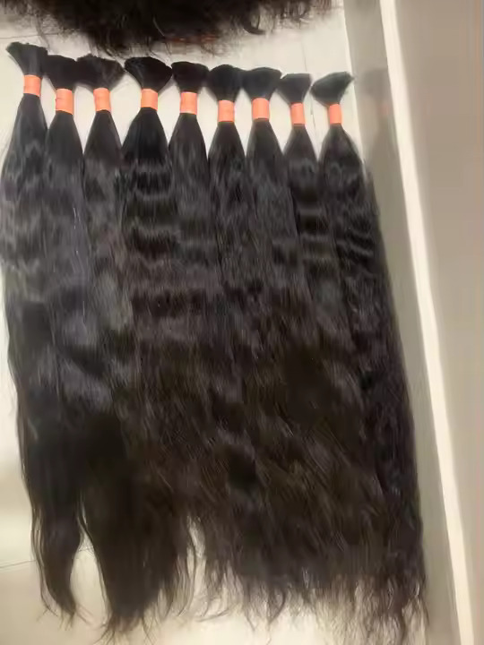 100%Indian Human Raw Bulk Hair Natural Color Remy Hair Extension