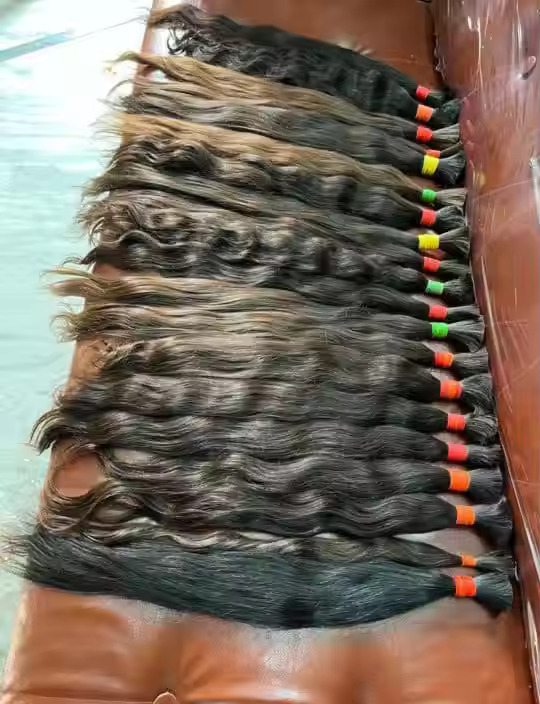 100%Indian Human Raw Bulk Hair Natural Color Remy Hair Extension