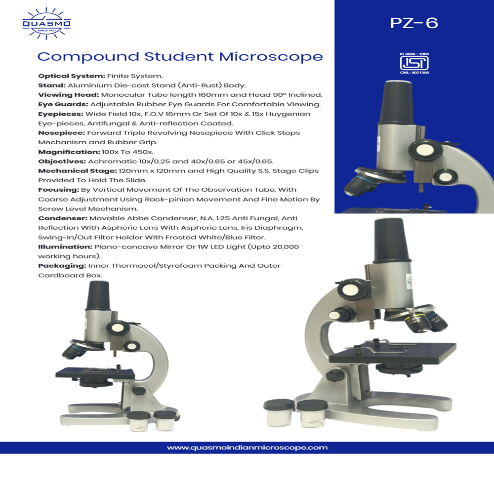 PZ-6 COMPOUND STUDENT MICROSCOPE