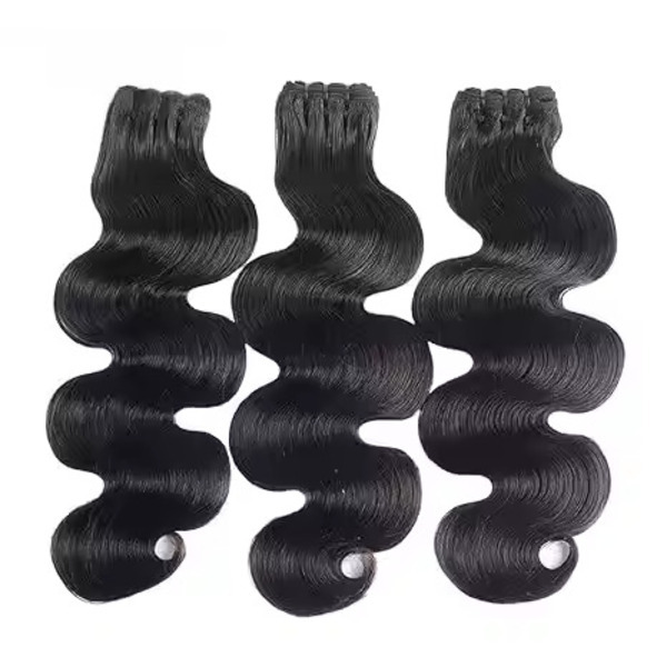 3 Bundles Human Hair Bundles Body Wave Bundles Human Hair Brazilian Virgin Hair Extension  Natural Black Color Human Hair