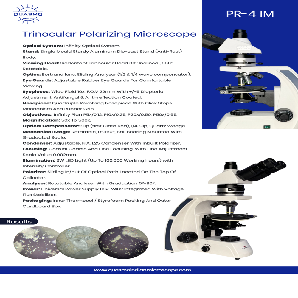 PR-4 IM Trinocular Polarizing Microscope