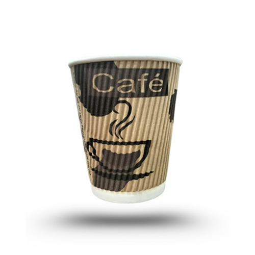 250Ml Printed Ripple Glass - Color: Brown