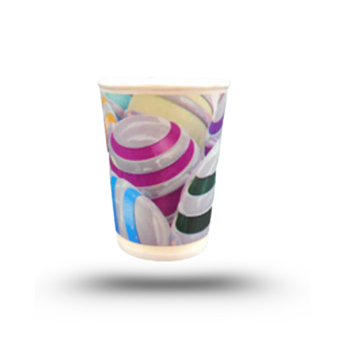225 Ml Dual Wall Paper Glass - Color: Multi Color