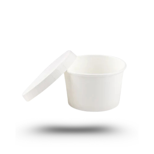 1500Ml Flat Bowl White Container - Application: Food Storage