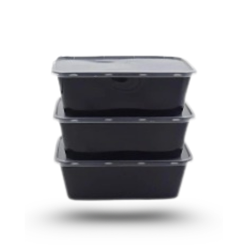Plastic Rectangle Container - Color: Black