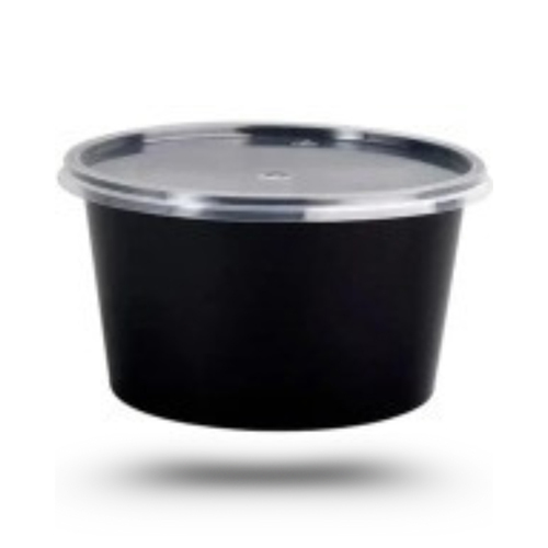 Plastic Round Container - Color: Black