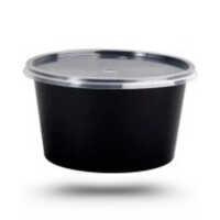 Plastic Round Container - Color: Black