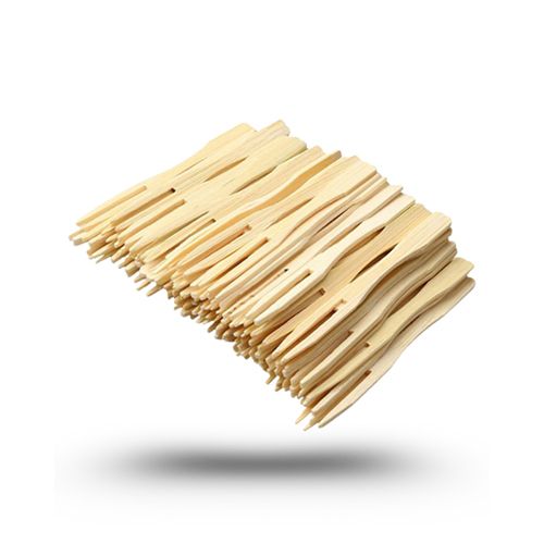 80 Mm Bamboo Fruits Forks - Color: Brown