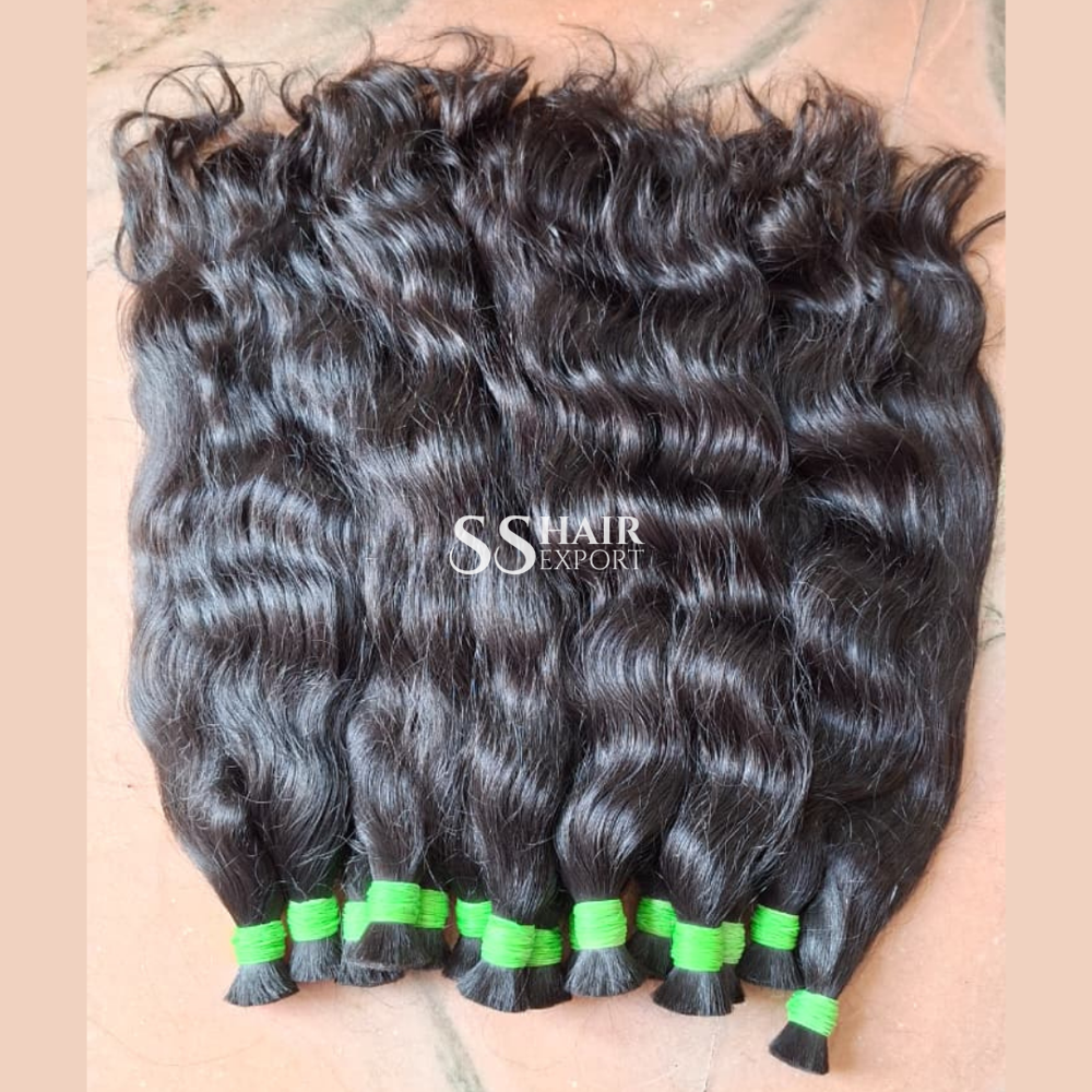 Bulk Human Hair Extension Virgin Indian Hair Natural Weaving For Braiding