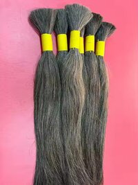 Raw Bulk Grey Human Hair Extensions Unprocessed Braiding Grey Hair