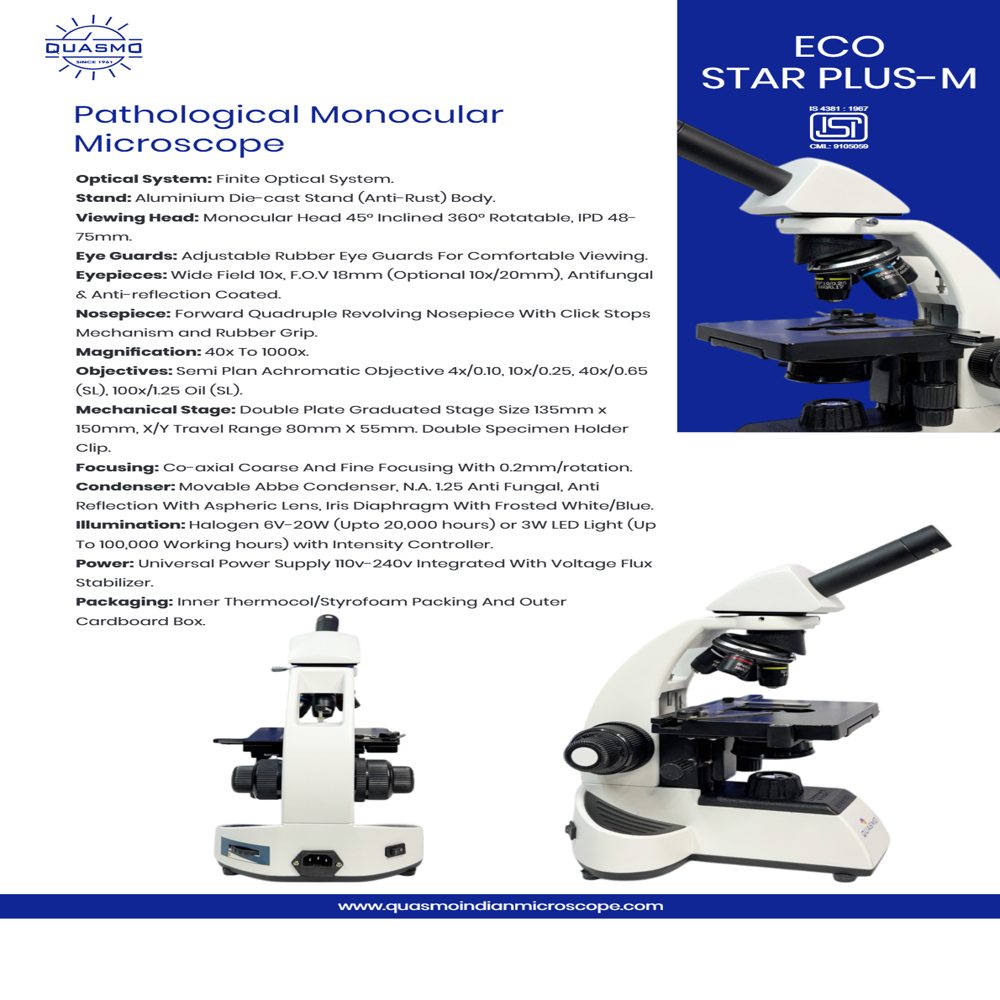 Eco Star Plus-m Pathological Monocular Microscope