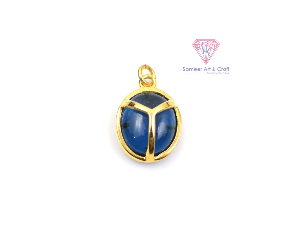 Iolite Gemstone With 18k Gold Plated Handmade Pendant