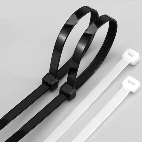 Nylon Cable Tie - Plastic Material, Flat Conductor Shape, Stranded Type, White Connector Color | Ideal For Industrial Applications, 6-month Warranty