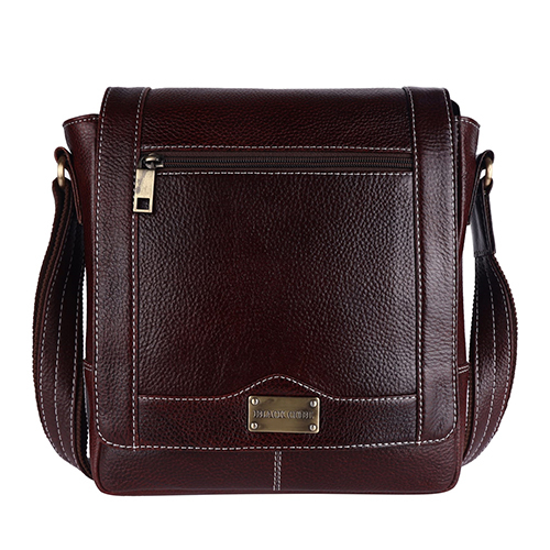 Artificial Handmade Leather Bag - Color: Brown