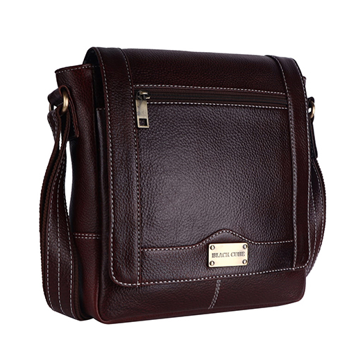 Artificial Handmade Leather Bag - Color: Brown