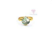 Green Rutile Gemstone Gold Plated Ring