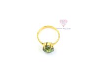 Green Rutile Gemstone Gold Plated Ring