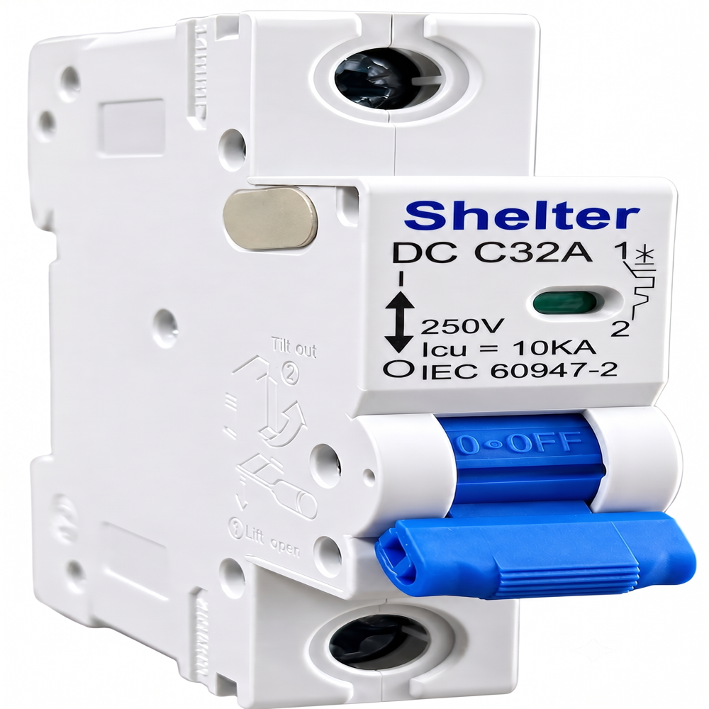 Shelter Sp 32A 250V Dc Mcb - Material: Flame-Retardant Thermoplastic