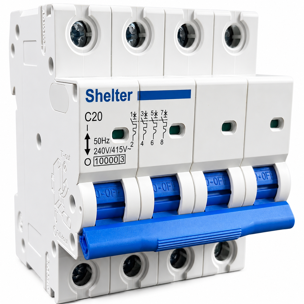 Shelter Fp 20A Ac Mcb - Material: Flame Retardant Abs Body