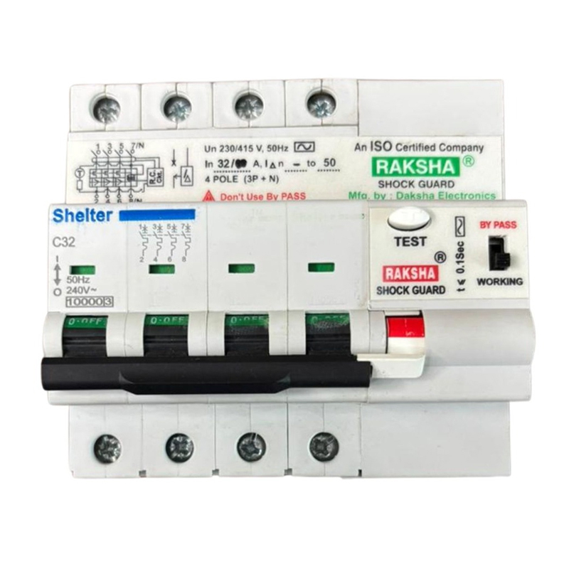 3 Phase Earth Leakage Circuit Breaker - Rated Current: 63 Ampere (Amp)