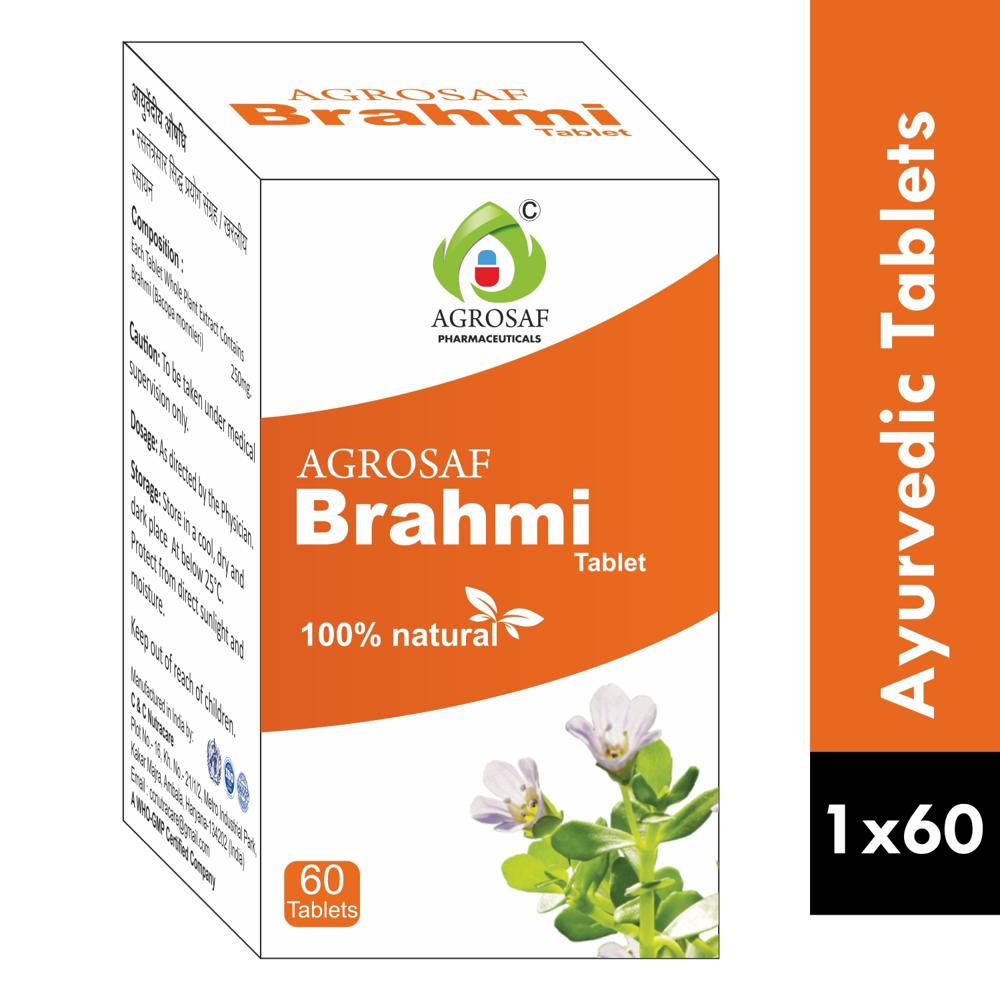 AGROSAF BRAHMI TABLET - Each Tablet Whole Plant Extract Contains Brahmi (bacopa Monnieri) 250mg