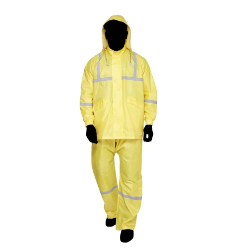 Yellow Unisex PVC Raincoats