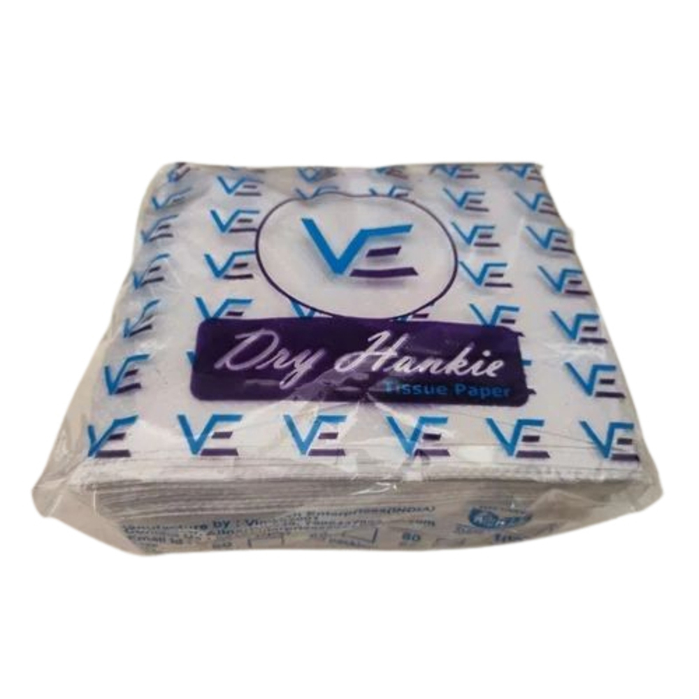 Dry Hankie Tissue Paper - Color: White