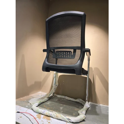 8009-TXW Black Leatherite Visitor Chair