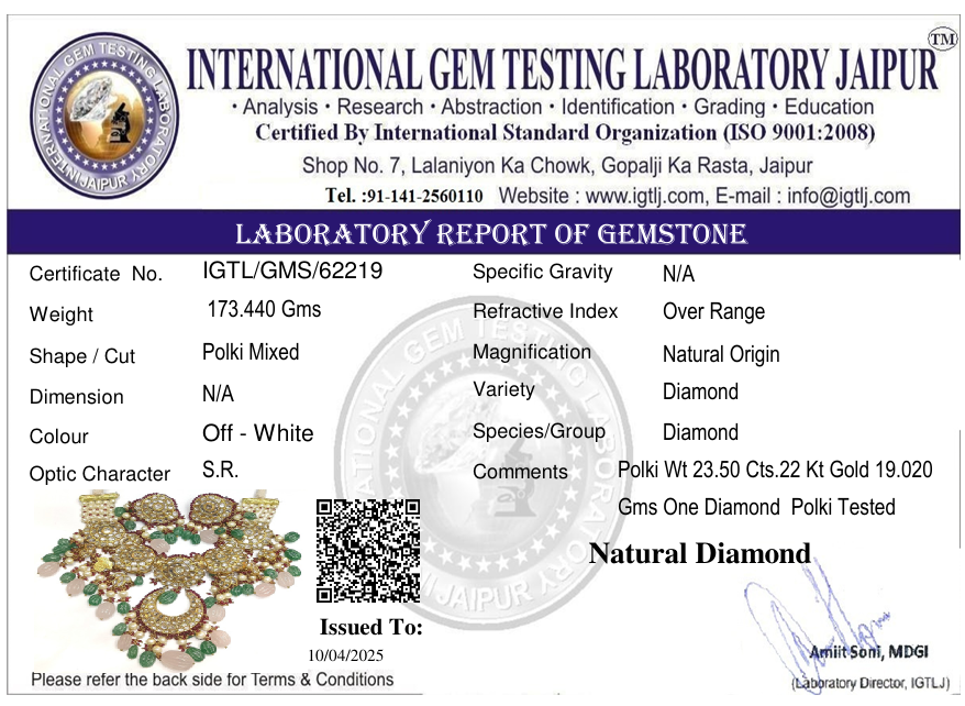 22kt All white Chick Set with Real Diamond