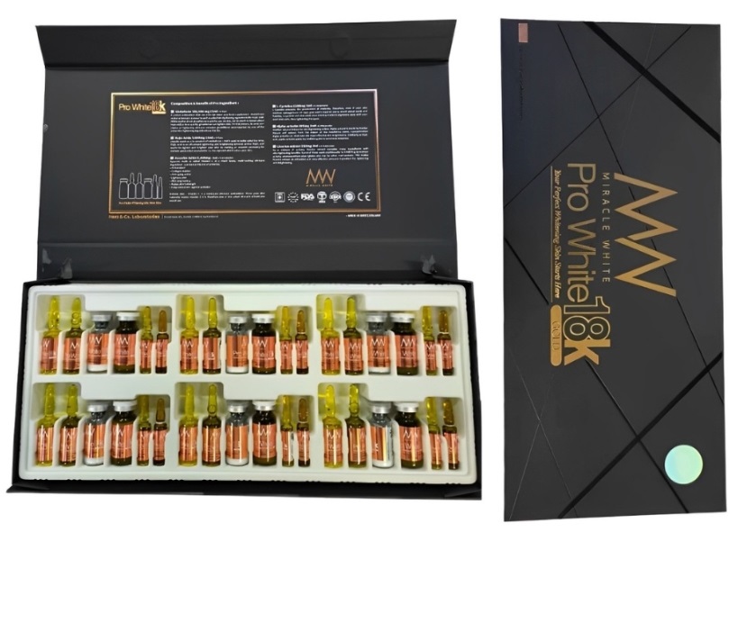 Miracle White Pro White 18K 180000mg Glutathione Injection