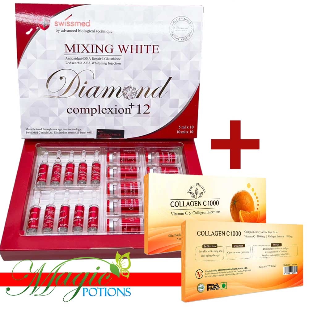 Mixing White Diamond Complexion 12 Glutathione And Vitamin C Injections - Recommended For: Adults